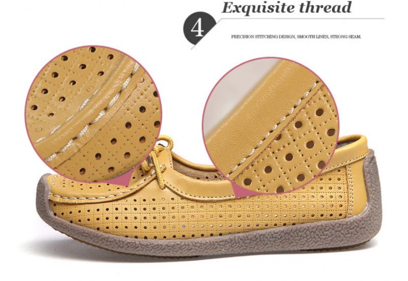 Loyola Dame Sommer Flade Loafers Sko - Gul