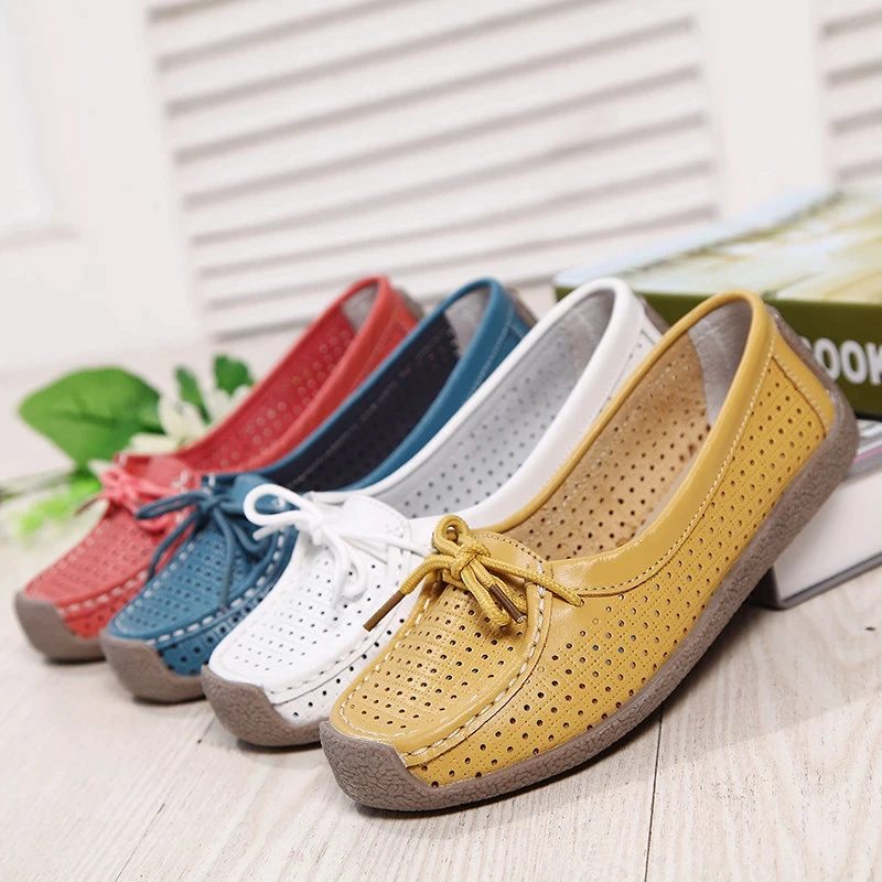 Loyola Dame Sommer Flade Loafers Sko - Gul