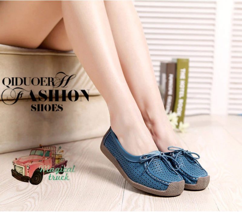 Loyola Dame Sommer Flade Loafers Sko - Gul