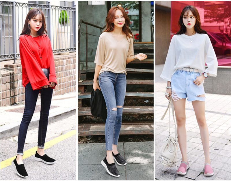 Luar Slip-on Walking Sorte Sko Til Kvinder - Sort