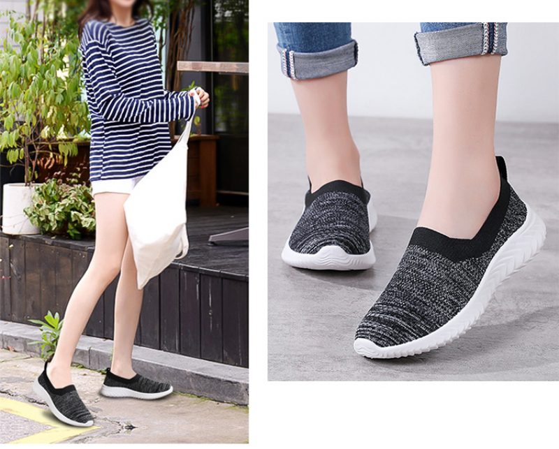 Luar Slip-on Walking Sorte Sko Til Kvinder - Sort