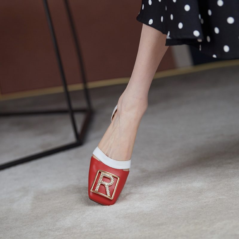 Lucia Kvinders Square Toe Dress Sandaler - Blå