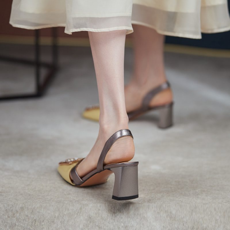 Lucia Kvinders Square Toe Dress Sandaler - Blå