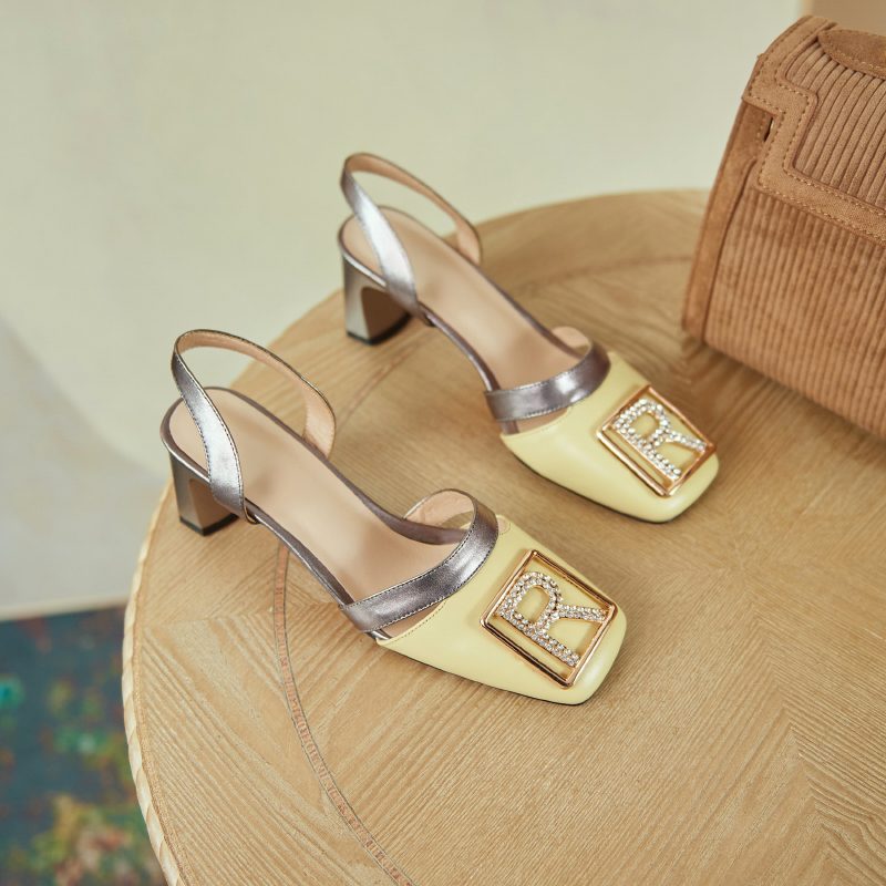 Lucia Kvinders Square Toe Dress Sandaler - Blå
