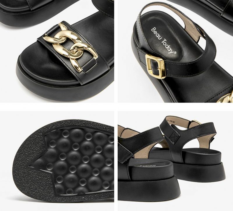 Lucrecia Lædersandal Med Ankelspænde Til Kvinder - Beige