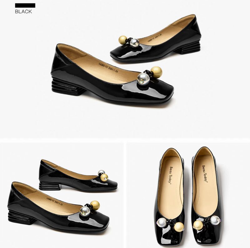 Lucrecia Laklæder Flat Loafer Sko - Sort