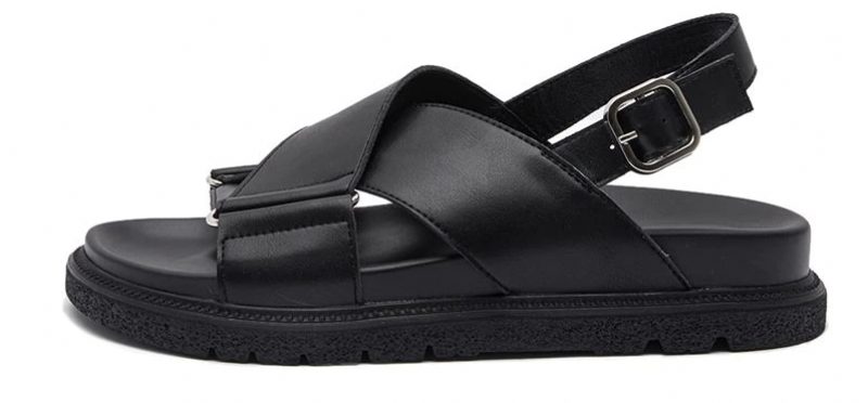 Lucy Platform Spænde Flad Sandal Til Kvinder - Sort