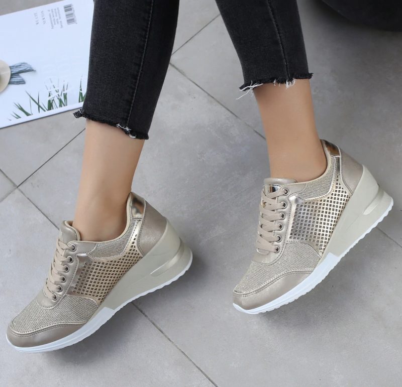 Lucy Wedges Sneakers Til Kvinder - Guld
