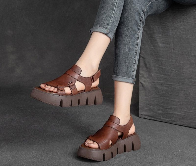 Luky Platform Sandal Til Kvinder - Beige