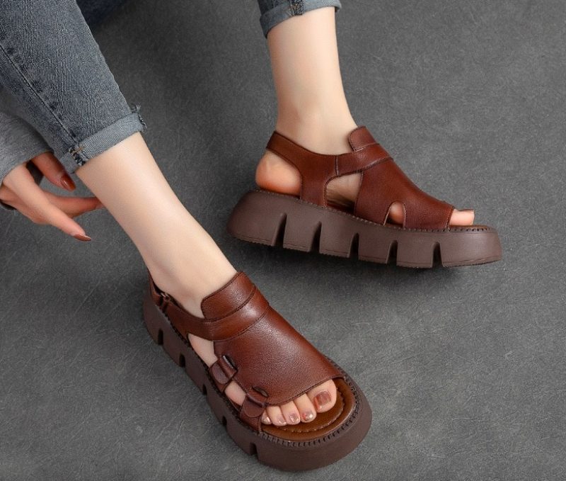 Luky Platform Sandal Til Kvinder - Beige