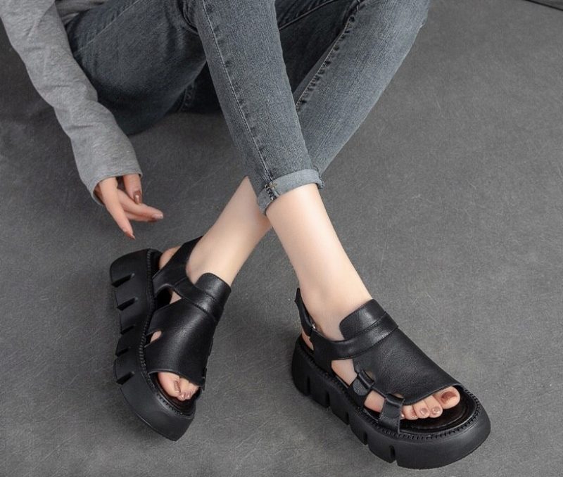 Luky Platform Sandal Til Kvinder - Beige