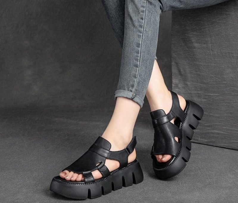 Luky Platform Sandal Til Kvinder - Beige