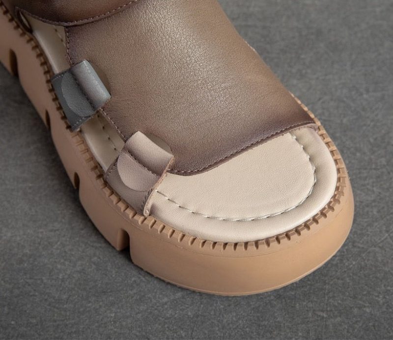 Luky Platform Sandal Til Kvinder - Beige