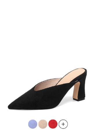 Luna Elegant Mules Høje Sorte Hæle Til Kvinder