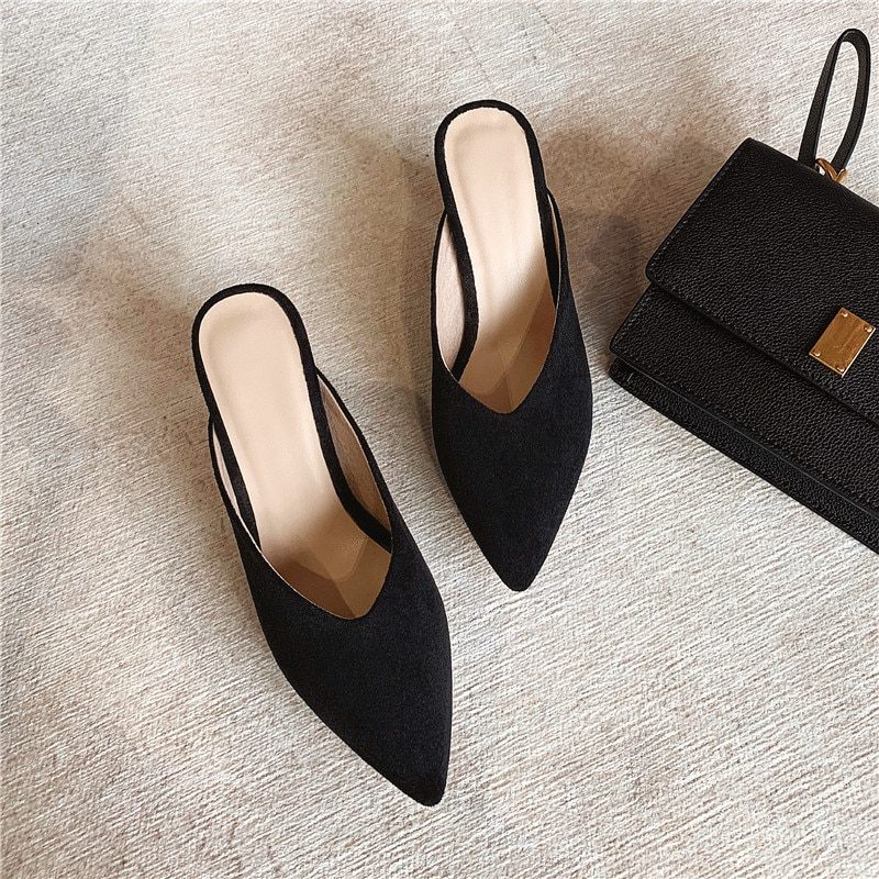 Luna Elegant Mules Høje Sorte Hæle Til Kvinder - Sort