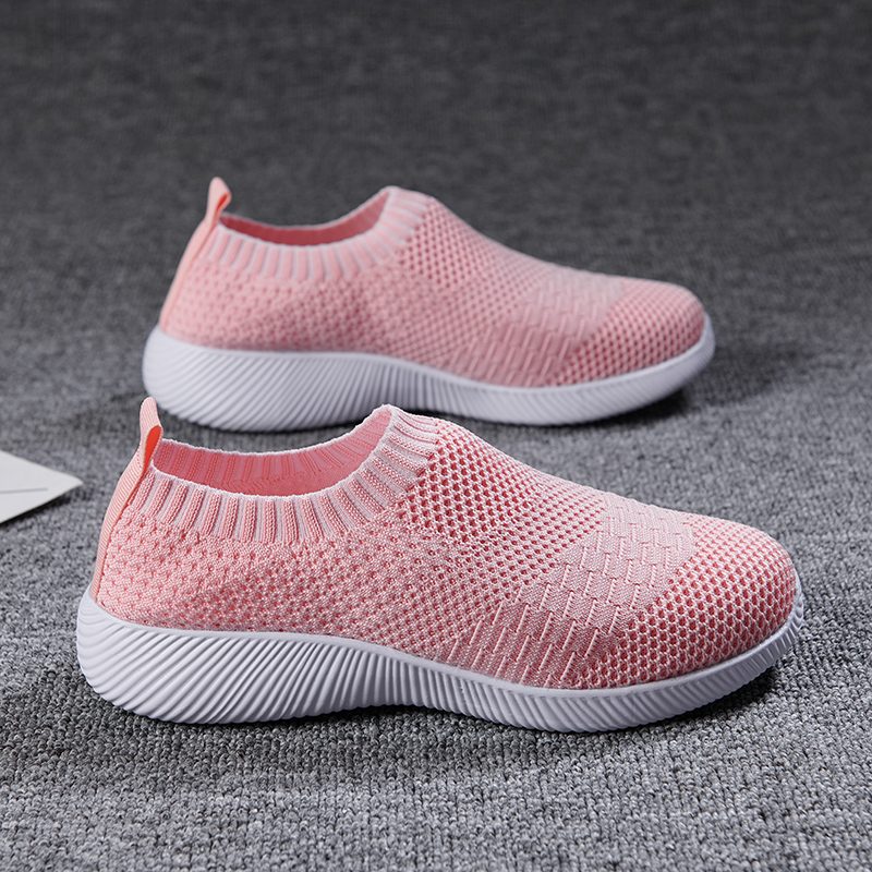 Luna Letvægts Åndbar Mesh Slip-on Sneaker Til Kvinder - Pink