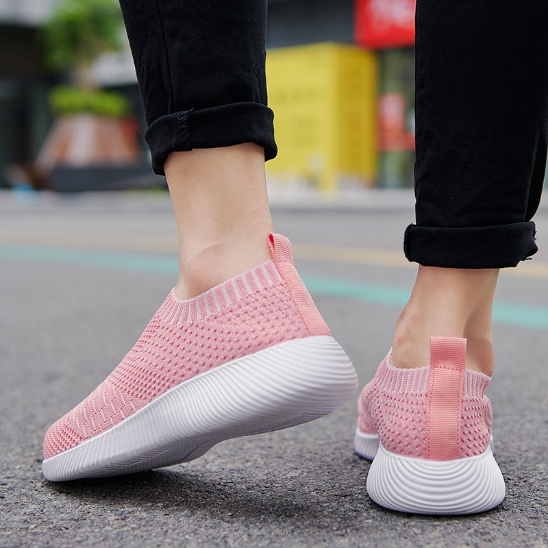 Luna Letvægts Åndbar Mesh Slip-on Sneaker Til Kvinder - Pink