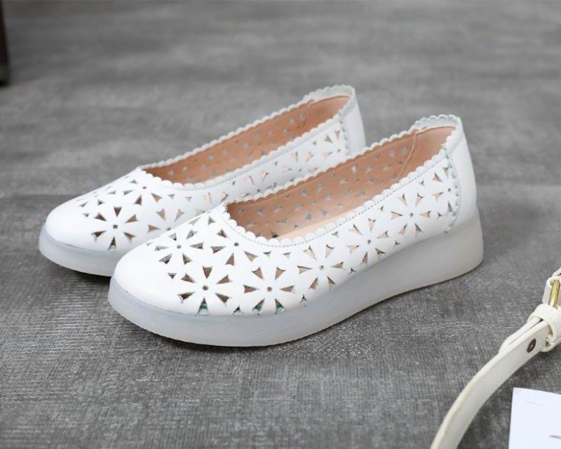 Magert Dame Loafer Sko - Hvid