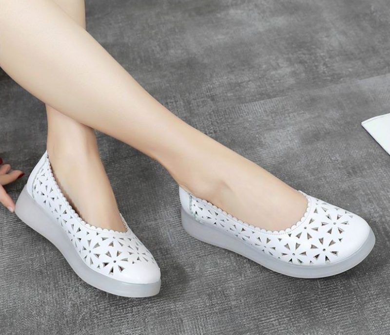 Magert Dame Loafer Sko - Hvid