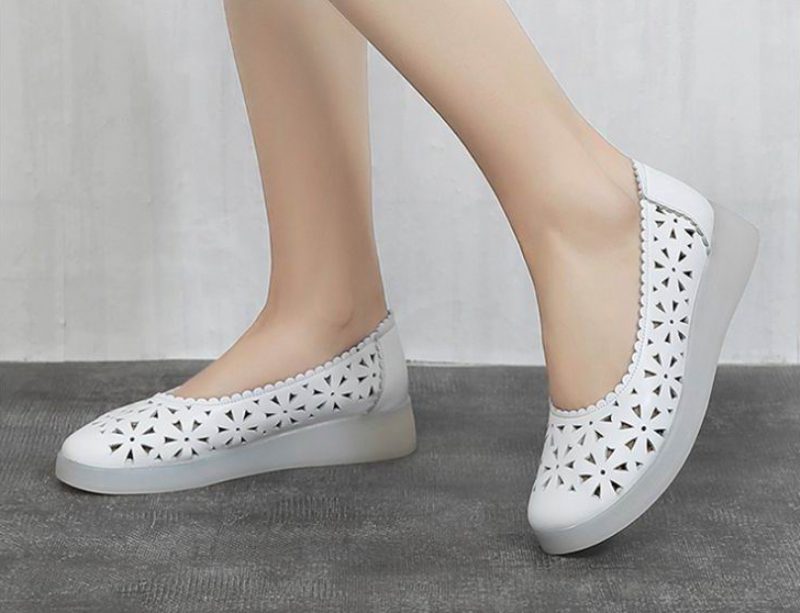 Magert Dame Loafer Sko - Hvid
