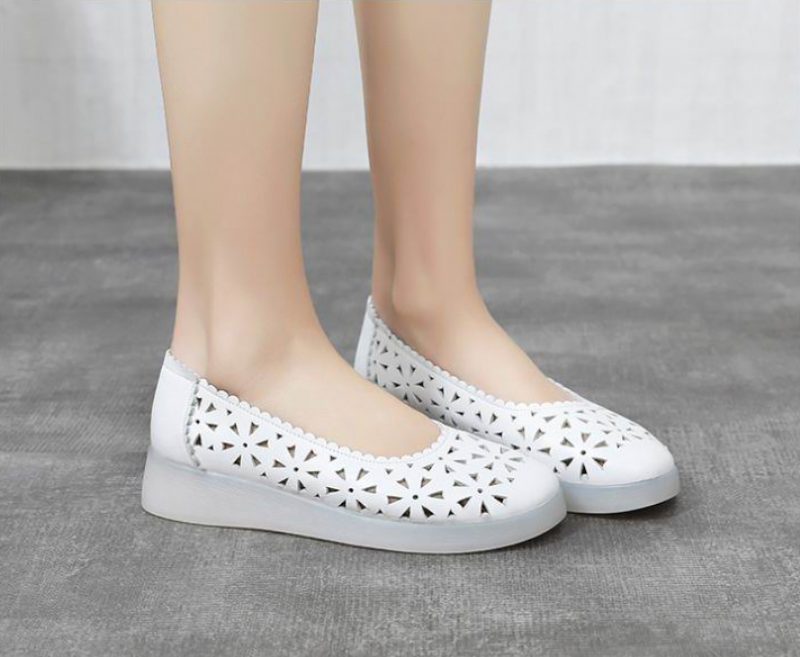 Magert Dame Loafer Sko - Hvid