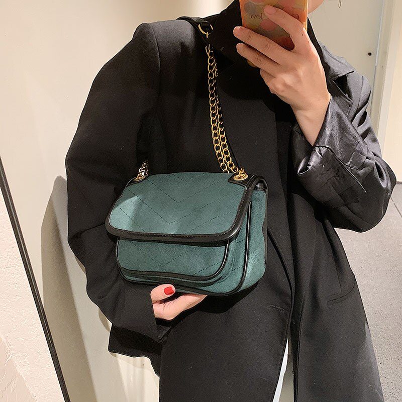 Malagan Crossbody-håndtaske I Læder Til Kvinder - Grøn