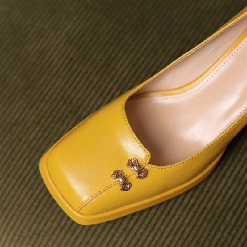 Malena Dame Square Toe Pumps Sko - Sort