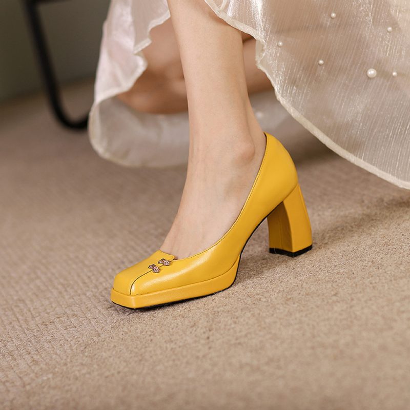 Malena Dame Square Toe Pumps Sko - Sort