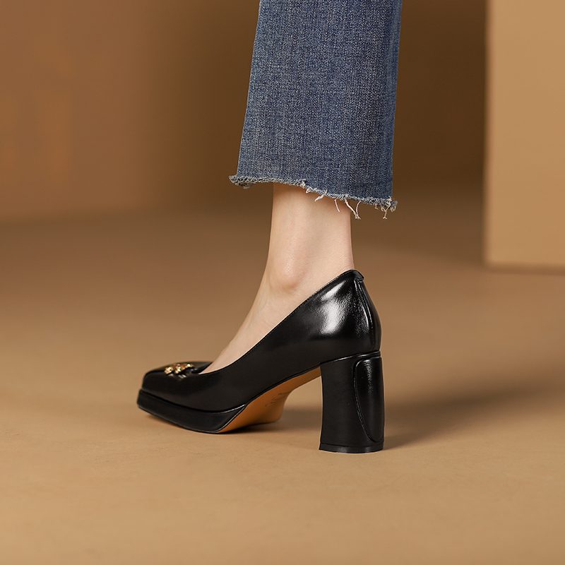 Malena Dame Square Toe Pumps Sko - Sort