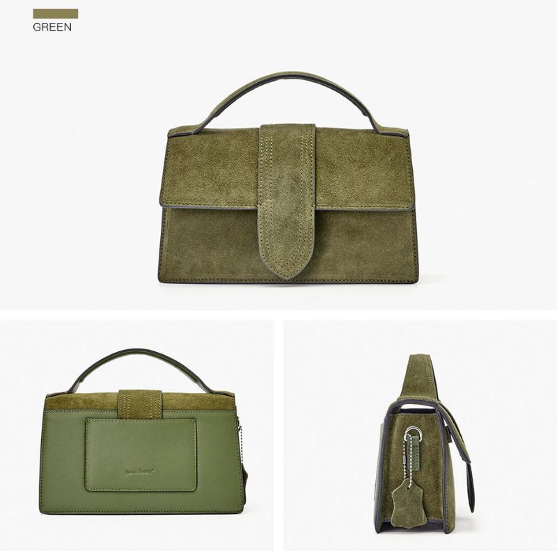 Marcano Elegant Håndtaske I Vintage Ruskind Til Kvinder - Grøn