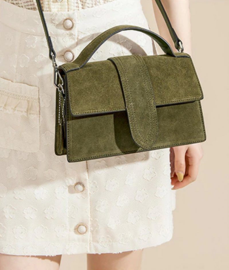 Marcano Elegant Håndtaske I Vintage Ruskind Til Kvinder - Grøn