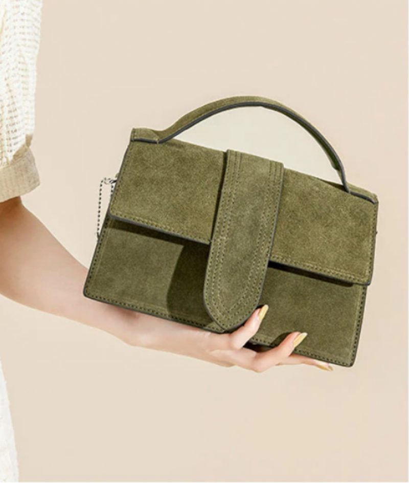 Marcano Elegant Håndtaske I Vintage Ruskind Til Kvinder - Grøn