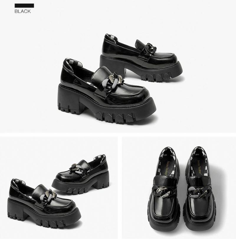 March Dame Platform Chain Loafer Sko - Abrikos