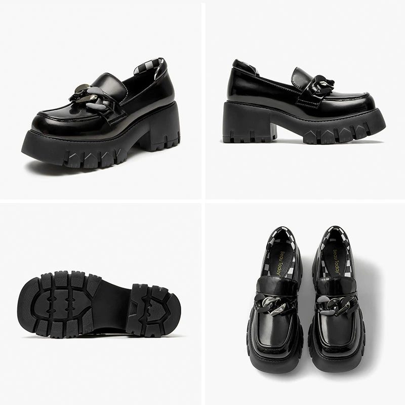 March Dame Platform Chain Loafer Sko - Abrikos