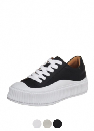 Mardin Plat Læder Platform Sort Sneaker Til Kvinder