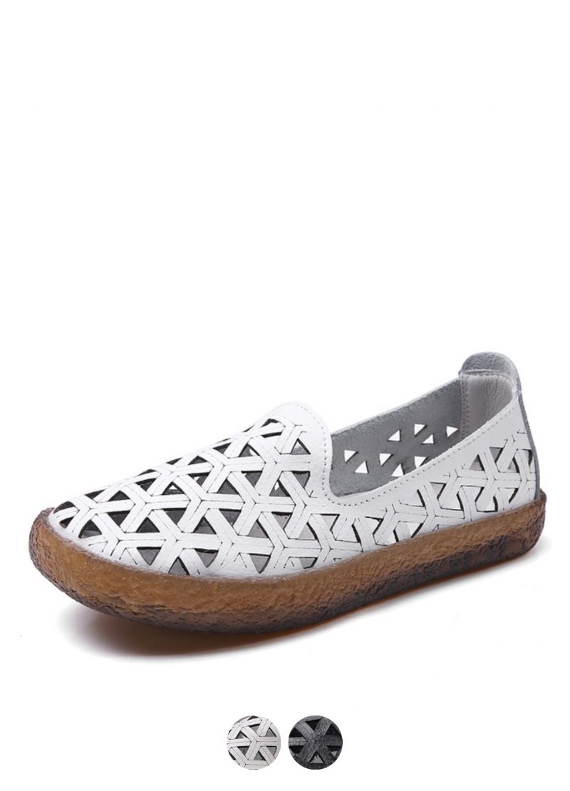 Margarita Dame Læder Åndbar Flat Loafer Sko