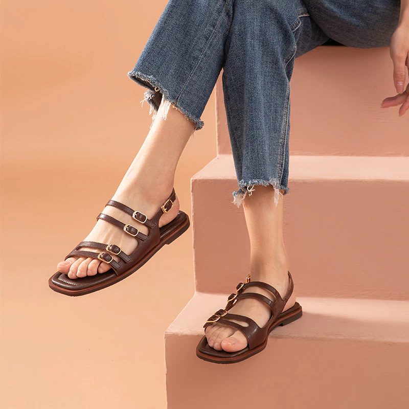 Margarita Flad Sandal Til Kvinder - Brun