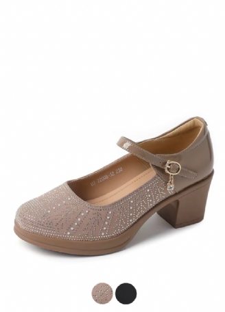 Margot Dame Patent Pumps Med Tyk Hæl