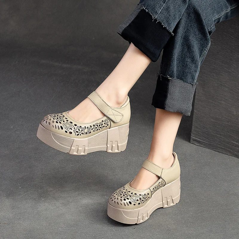 Maria Sommer Platform Wedges Sandaler Til Kvinder - Brun