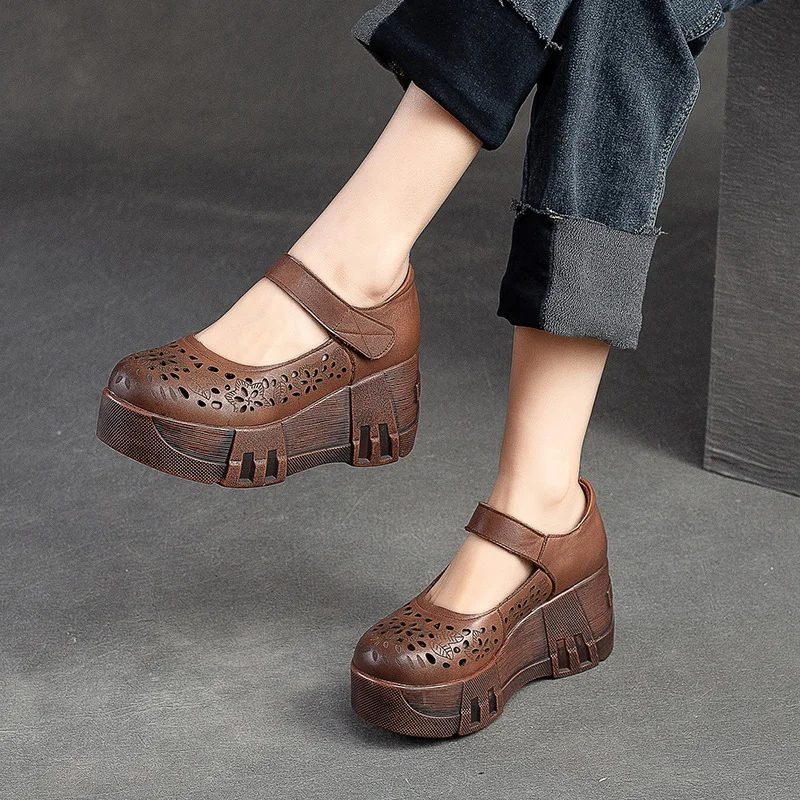 Maria Sommer Platform Wedges Sandaler Til Kvinder - Brun