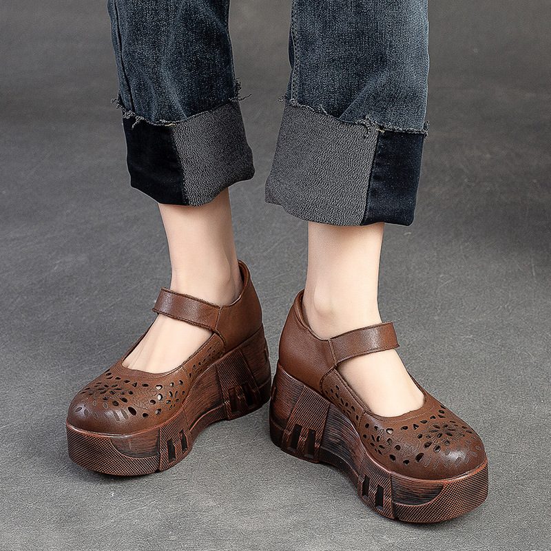 Maria Sommer Platform Wedges Sandaler Til Kvinder - Brun