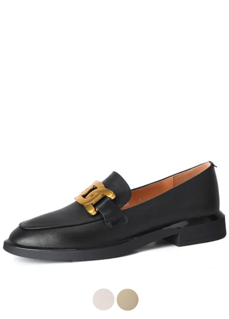 Mariana Dame Loafers Metal Dekoration Læder