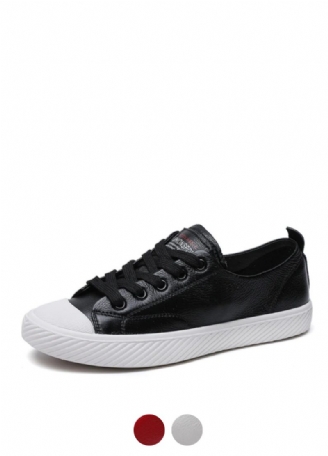 Marley Flad Sort Sneaker I Læder Til Kvinder