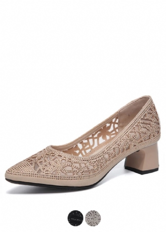 Mary Dame Rhinestone Pointed Toe Pumps