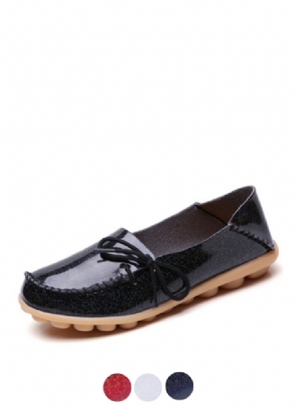 Mechi Dame Loafer Patent Flat Slip-on Sko