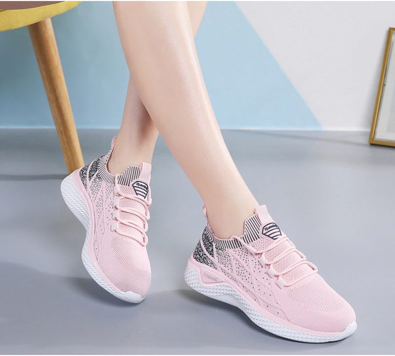 Melgen Dame Sneaker Komfortabel Snøre-up - Pink