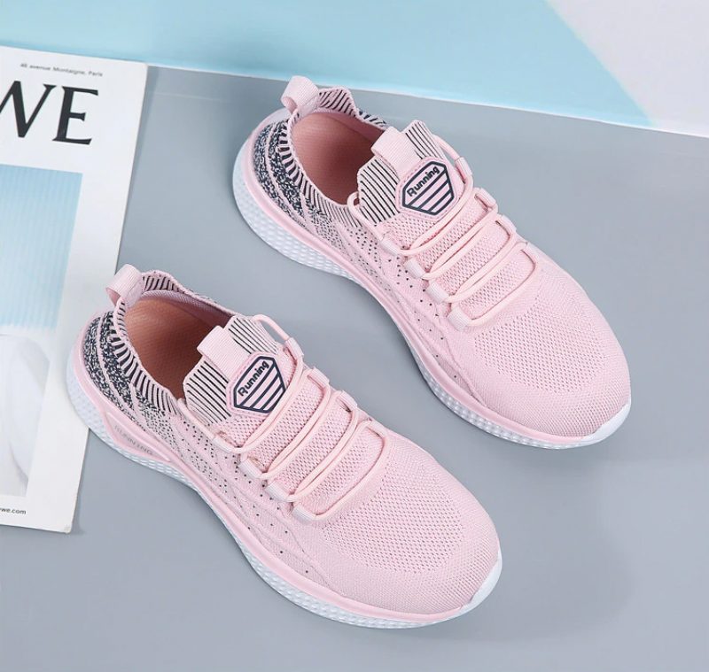 Melgen Dame Sneaker Komfortabel Snøre-up - Pink