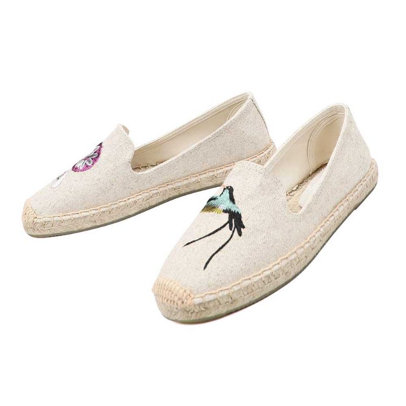 Melva Dame Sommer Flade Sko Slip-on Åndbar Espadrille - Khaki