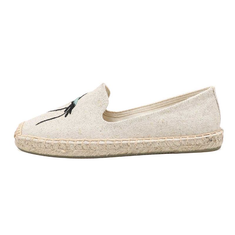 Melva Dame Sommer Flade Sko Slip-on Åndbar Espadrille - Khaki