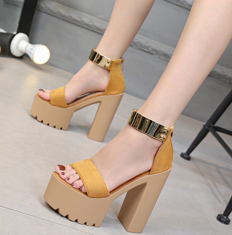 Michell Platform Sandal Til Kvinder - Gul
